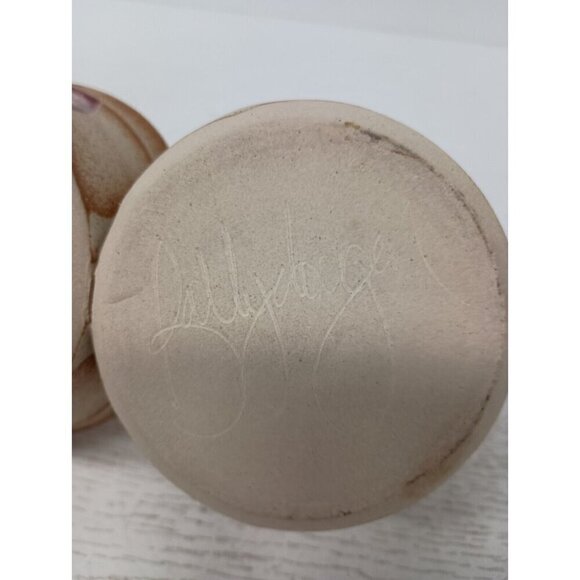 VTG Studio Pottery Stoneware Appetizer Dish With Handle Handmade Divided Signed - Picture 10 of 12